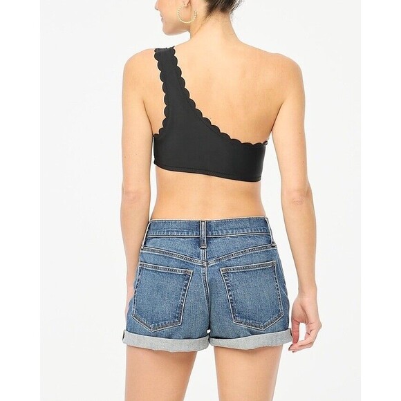 J.Crew Factory Scalloped one-shoulder bikini top Size L Large NWT - Picture 2 of 6